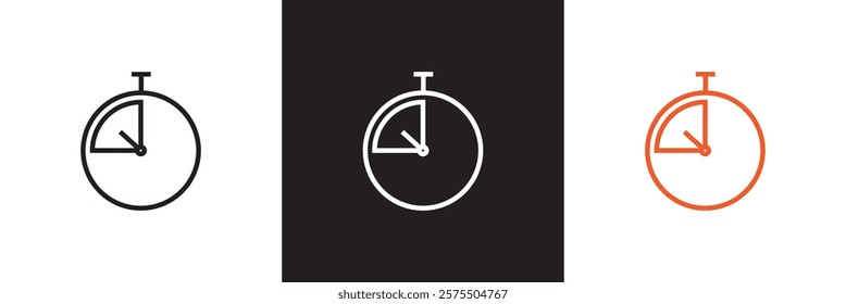 Timer and clock icon set. Icons related to stopwatch, timer, hourglass, sandglass timer, clock. isolated on white and black background. vector illustration. EPS 10