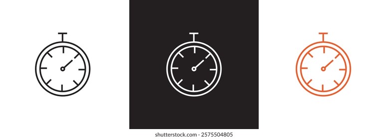Timer and clock icon set. Icons related to stopwatch, timer, hourglass, sandglass timer, clock. isolated on white and black background. vector illustration. EPS 10