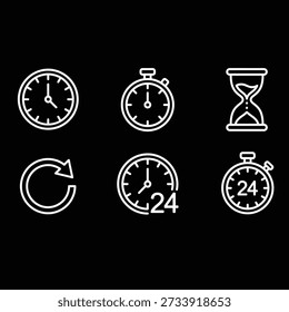 Timer clock icon settings. Stopwatch symbol. Countdown timer vector image