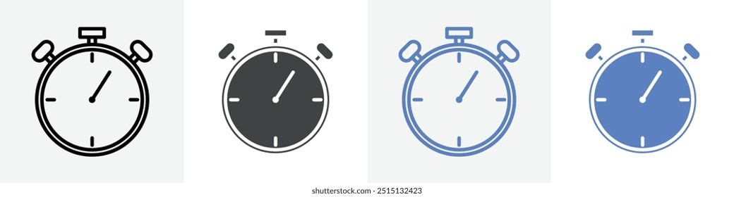timer clock icon vector set use for web ui or app