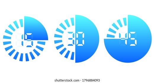 Timer and clock isolated set icons. Stopwatch icons template for your business project. Vector illustration.