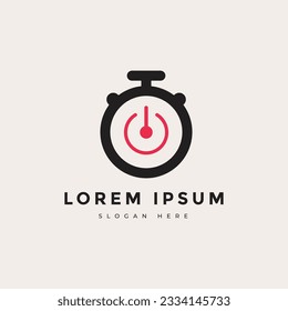 timer clock logo design vector graphic illustration