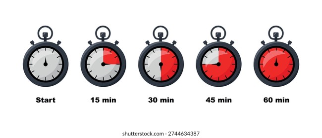 Timer, clock, stopwatch icons set. Countdown timer symbol icon set. Vector illustration - Powered by Shutterstock - Get 15% off with code: PIKWIZARD15