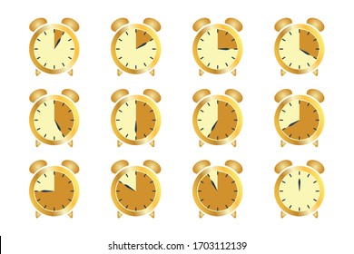 Timer, clock, stopwatch isolated set icons. Label time symbol Vector illustration
