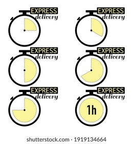 Timer, clock, stopwatch isolated set icons. Vector illustration.