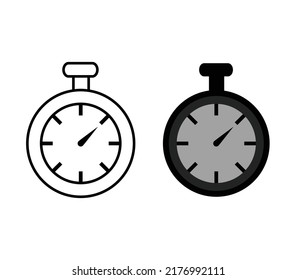 Timer, clock, stopwatch isolated set icons with Countdown timer symbol icon set. Sport clock with outline and color time. Stopwatch signs