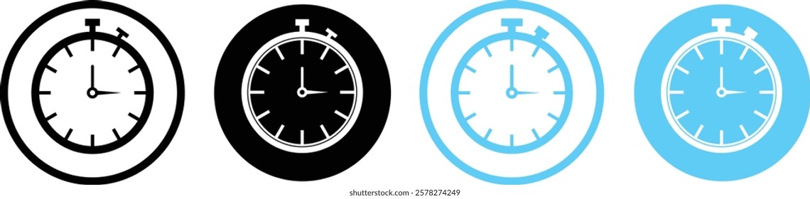 Timer, clock, stopwatch isolated vector icon. timer vector icons. stopwatch symbol. countdown Timer vector illustration
