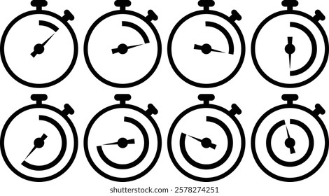 Timer, clock, stopwatch isolated vector icon. timer vector icons. stopwatch symbol. countdown Timer vector illustration
