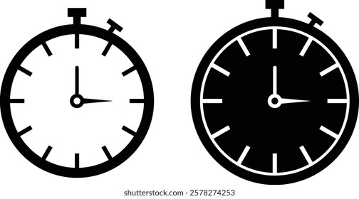 Timer, clock, stopwatch isolated vector icon. timer vector icons. stopwatch symbol. countdown Timer vector illustration
