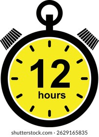 Timer, clock, stopwatch of minute, second and hour icon. Countdown alarm timer symbol vector isolated on transparent background. Label cooking time speed. Watch timepiece sign.