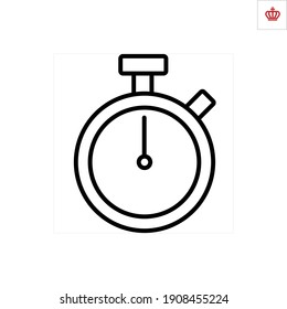 Timer, clock, stopwatch outline vector sign. Timer, clock, stopwatch thin line icon.