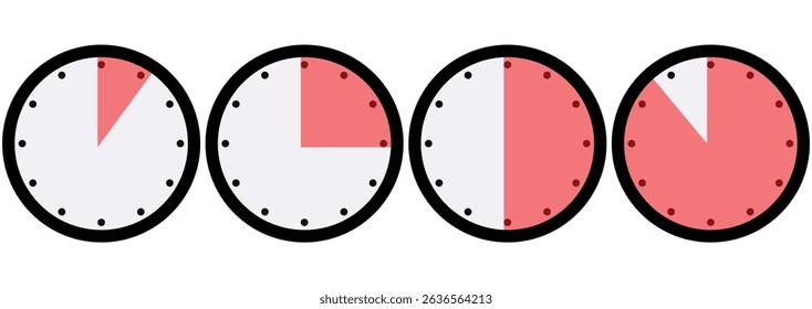 Timer and Clock Symbol Set – Minimal Watch, Time Tracker, and Countdown Icons

