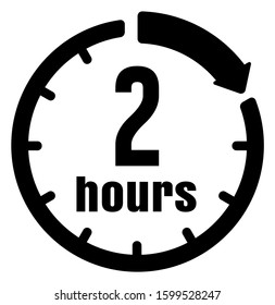 Timer, Clock Vector Icon Illustration ( 2 Hours )