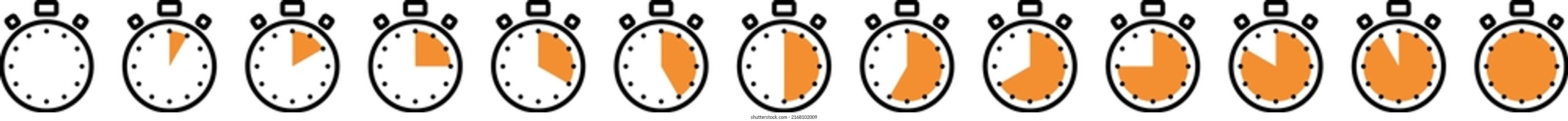 Timer clock vector illustration icon set