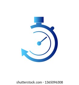 Timer color vector icon, clock on white background
