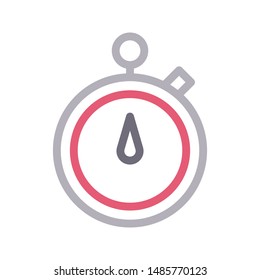 timer colour line vector icon