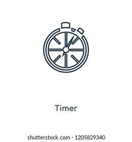 Timer concept line icon. Linear Timer concept outline symbol design. This simple element illustration can be used for web and mobile UI/UX.