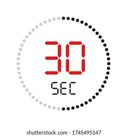 Timer countdown with seconds Icons. Stopwatch digital. Vector illustration