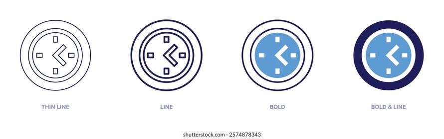 Timer documentation icon in 4 different styles. Thin Line, Line, Bold, and Bold Line. Duotone style. Editable stroke.