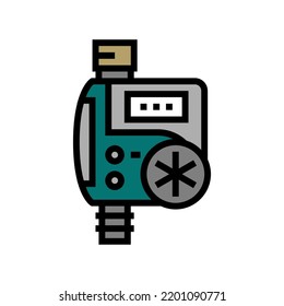 timer drip water irrigation color icon vector. timer drip water irrigation sign. isolated symbol illustration