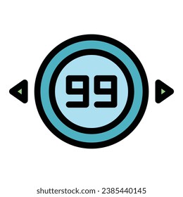 Timer duration icon outline vector. Clock timer. Web date color flat