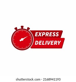 Timer with EXPRESS DELIVERY text countdown vector illustration template on white background. Vector illustration