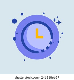 Timer flat illustration. Countdown signs vector illustration.