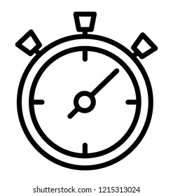 Timer gadget, stopwatch line icon 