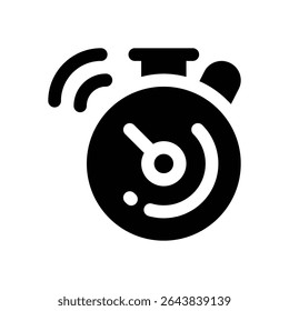 ícone de glifo do temporizador. Ícone vetorial forte e sólido para sites, interfaces móveis, apresentações e marca visual. Alta qualidade e fácil de editar.