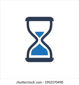Timer hourglass icon on white background