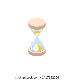 Timer hourglass. Vector 3d isometric color icon new flat style. Creative illustration, idea for infographics.