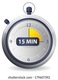 Timer Icon - 15 Minutes as EPS File