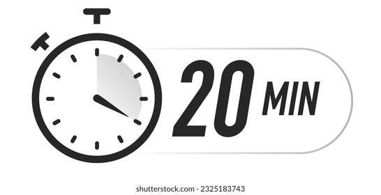 Timer icon 20 minutes vector black color