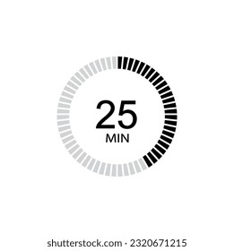Timer icon 25 min, 25 minutes icon Vector eps10.