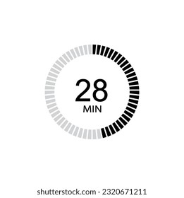 Timer icon 28 min, 28 minutes icon Vector eps10.