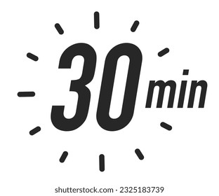 Timer icon 30 minutes vector black color