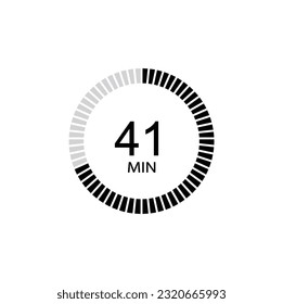 Timer icon 41 min, 41 minutes icon Vector eps10.