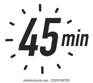 Timer icon 45 minutes vector black color