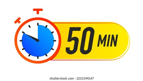 Timer icon 50 minutes vector colorful style