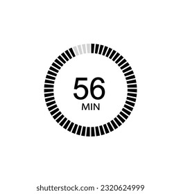 Timer icon 56 min, 56 minutes icon Vector eps10.