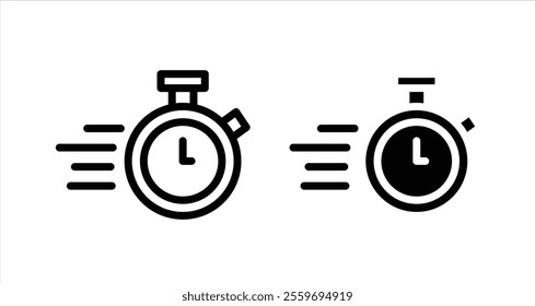 Timer Icon collection in filled and stroke style.