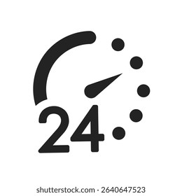 timer icon, duration illustration, 24 hour time illustration, waiting illustration.