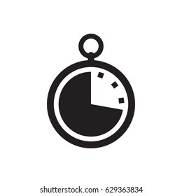 Timer icon illustration. Flat vector clock pictogram.