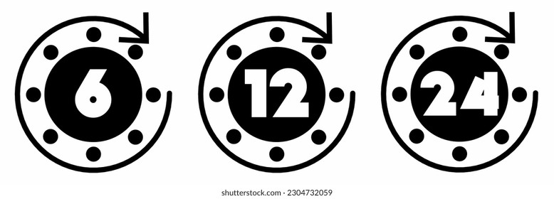 Icono de temporizador. Icono de temporizador establecido. Ilustración vectorial de material.