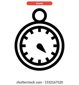timer icon isolated sign symbol vector illustration - high quality black style vector icons
