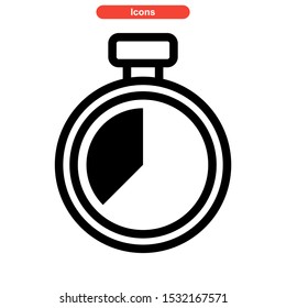 timer icon isolated sign symbol vector illustration - high quality black style vector icons
