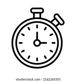 Timer Icon. Line Art Style Design Isolated On White Background