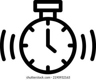 Timer Icon With Outline Style, Time Management Sign And Symbol Isolated On White Background