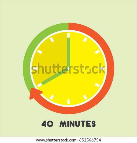 timer icon red arrow vector illustration stock vector royalty free 40 minute timer