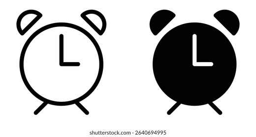 Timer icon set. Alarm clock symbol vector.
